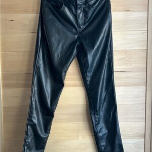 1- Size 4 tall black old navy faux leather